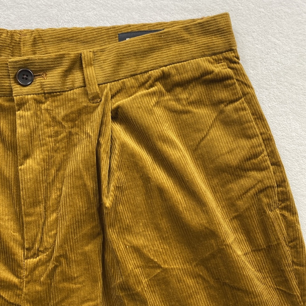 Bonobos Pleated Stretch Corduroy Trouser/Pant (Mustard) *NWOT* - Picture 7 of 16